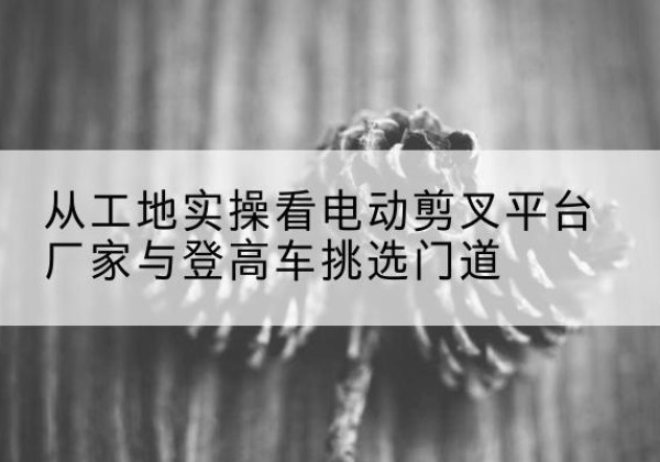 颍泉电动剪叉升降平台厂家-从工地实操看电动剪叉平台厂家与登高车挑选门道